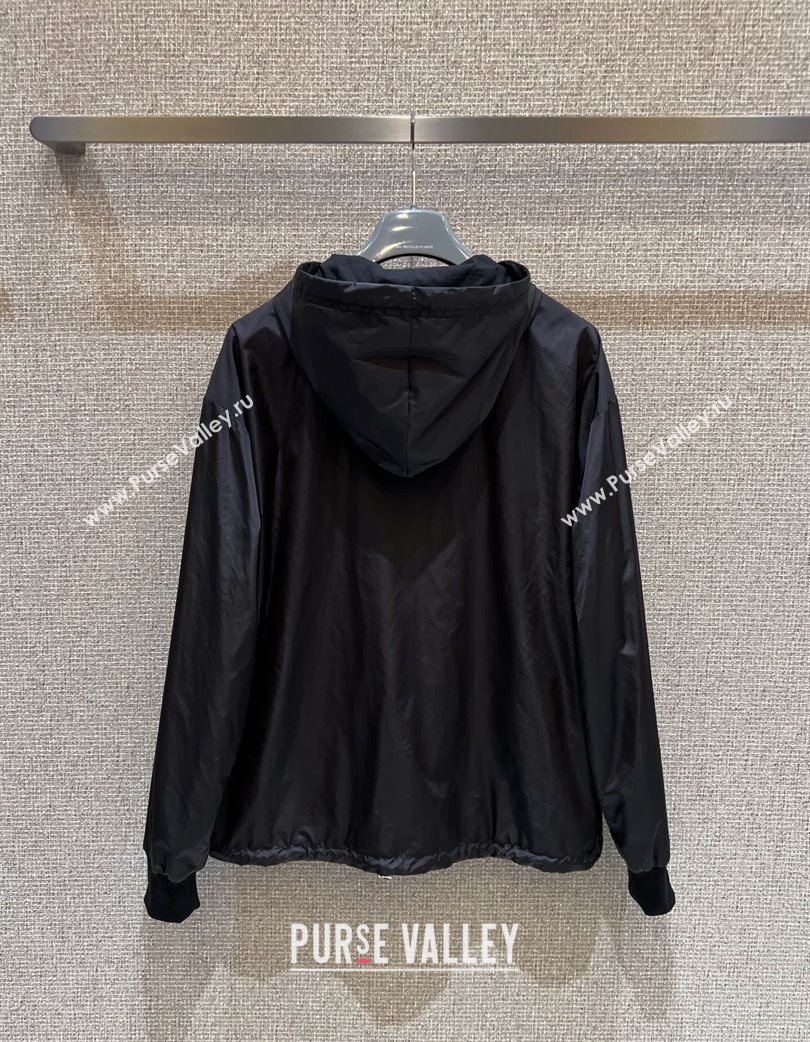 Prada Nylon and Cotton Reversible Jacket Black 2025 0728 (QI-250728025)