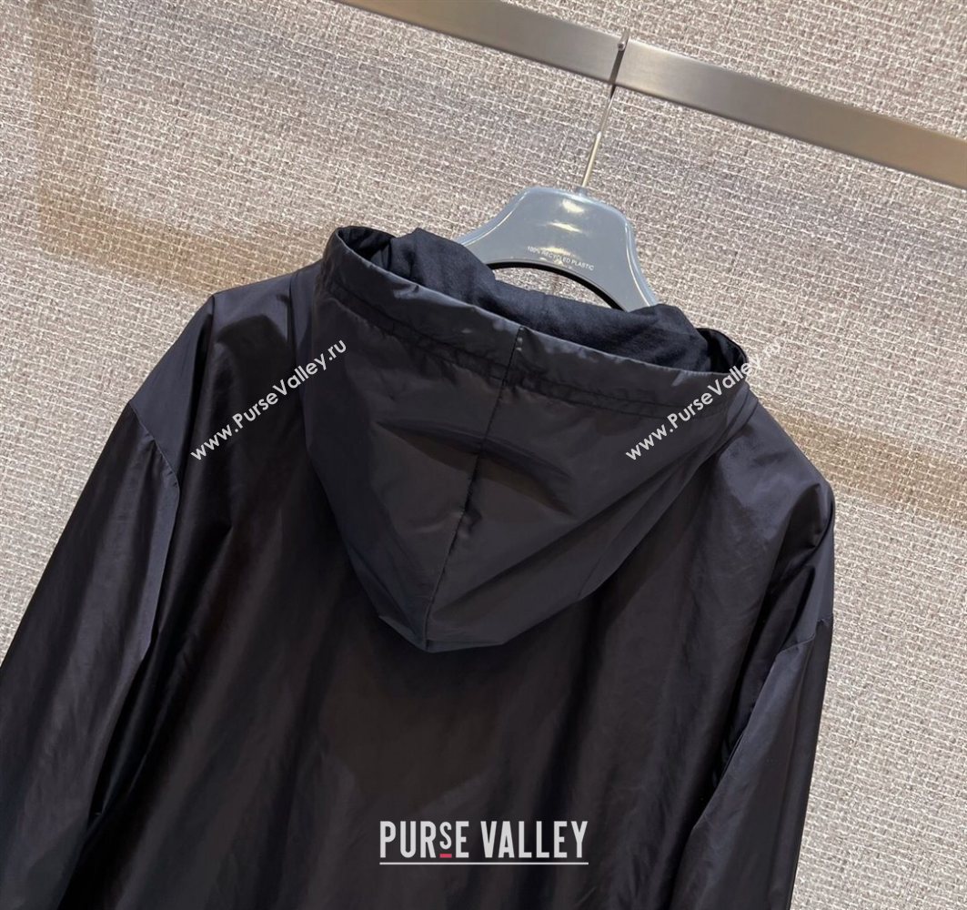 Prada Nylon and Cotton Reversible Jacket Black 2025 0728 (QI-250728025)