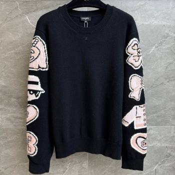 Chanel Cashmere Sweater Black/Pink 2025 0728 (QI-250728026)