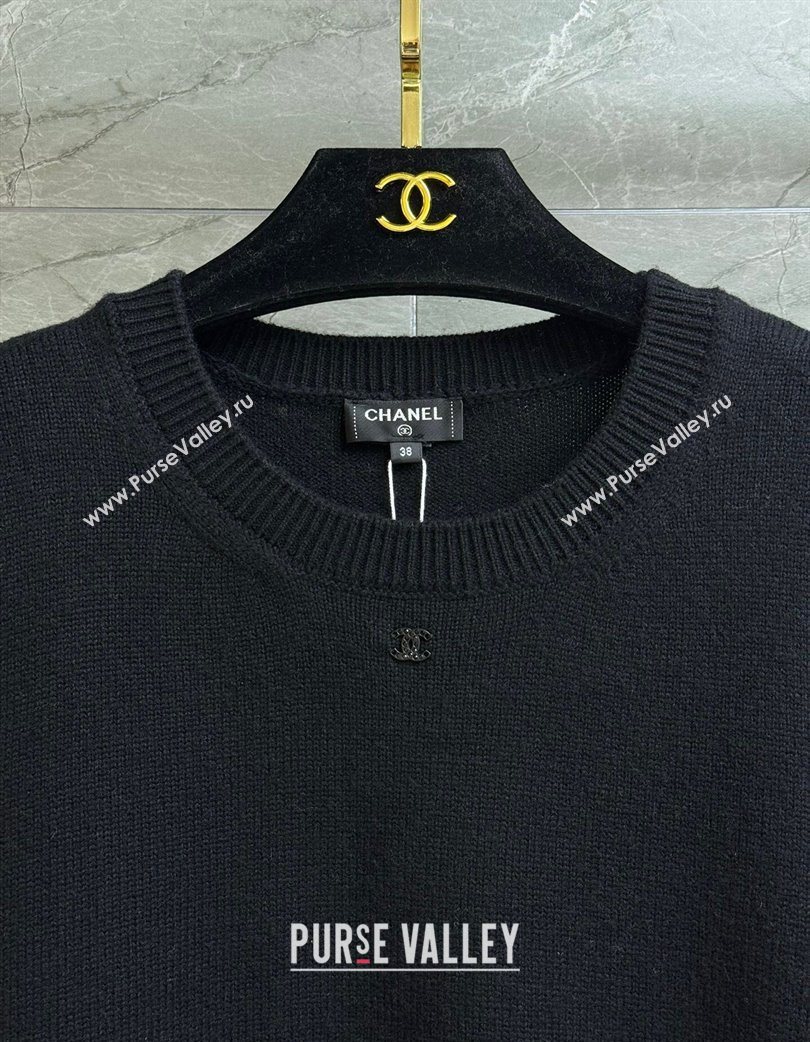 Chanel Cashmere Sweater Black/Pink 2025 0728 (QI-250728026)