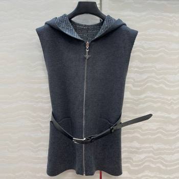 Prada Wool Reversible Vest Grey 2025 0728 (QI-250728001)