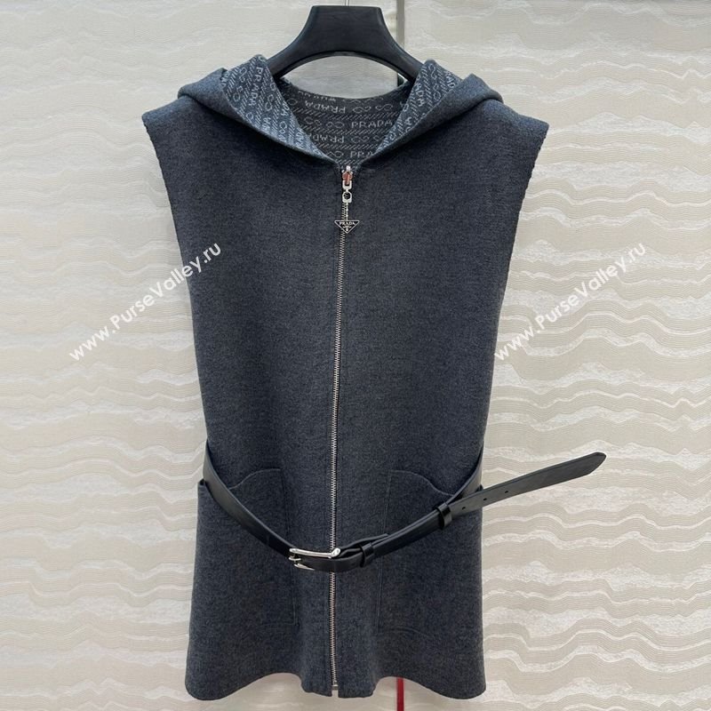 Prada Wool Reversible Vest Grey 2025 0728 (QI-250728001)