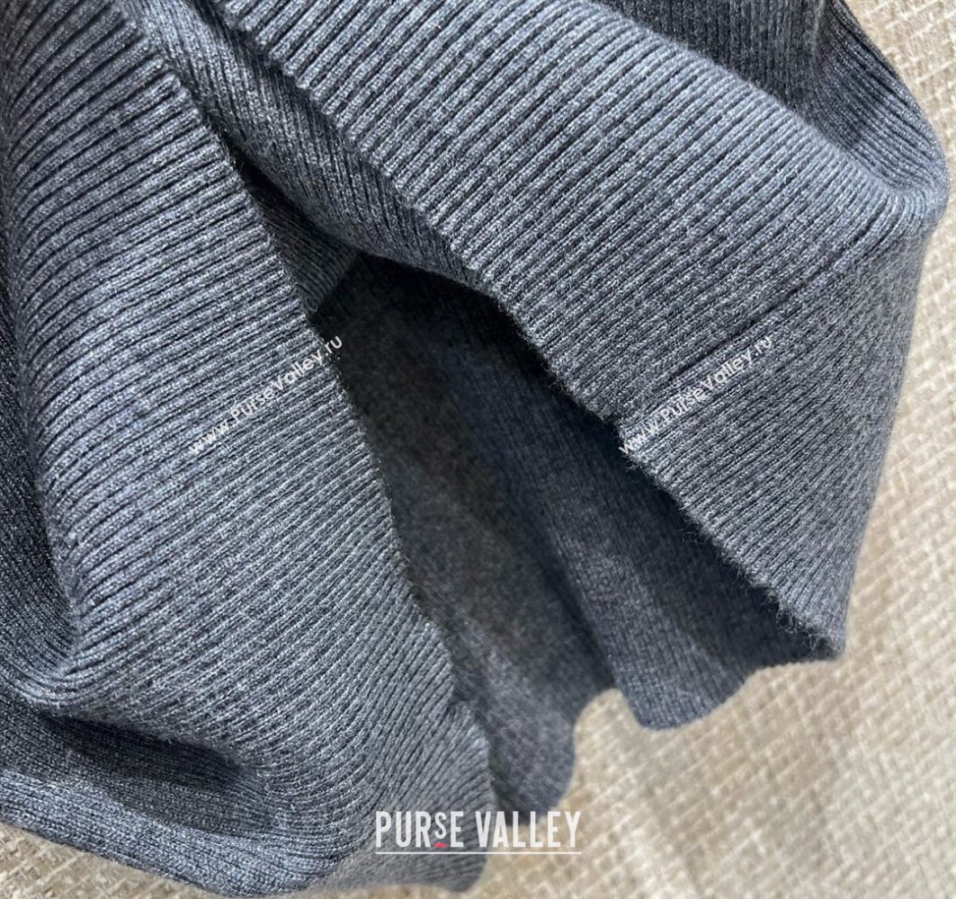 Prada Wool Knit Top Dark Grey 2025 0729 (QI-250729003)