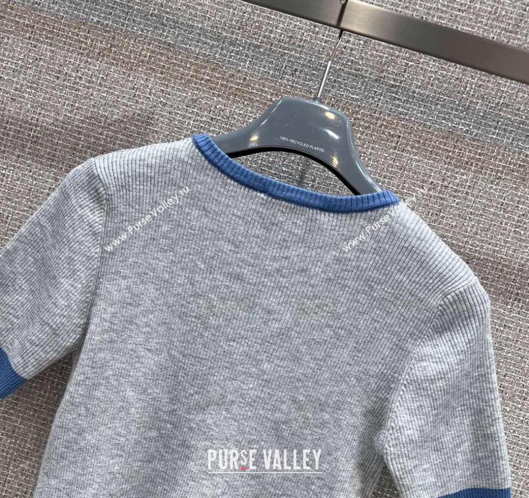 Prada Wool Knit Top Light Grey 2025 0729 (QI-250729004)
