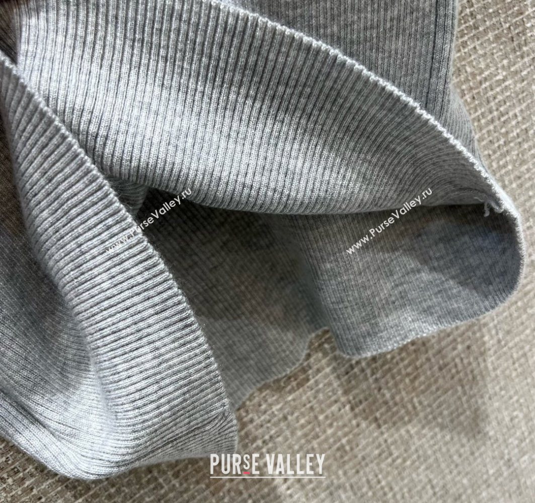 Prada Wool Knit Top Light Grey 2025 0729 (QI-250729004)