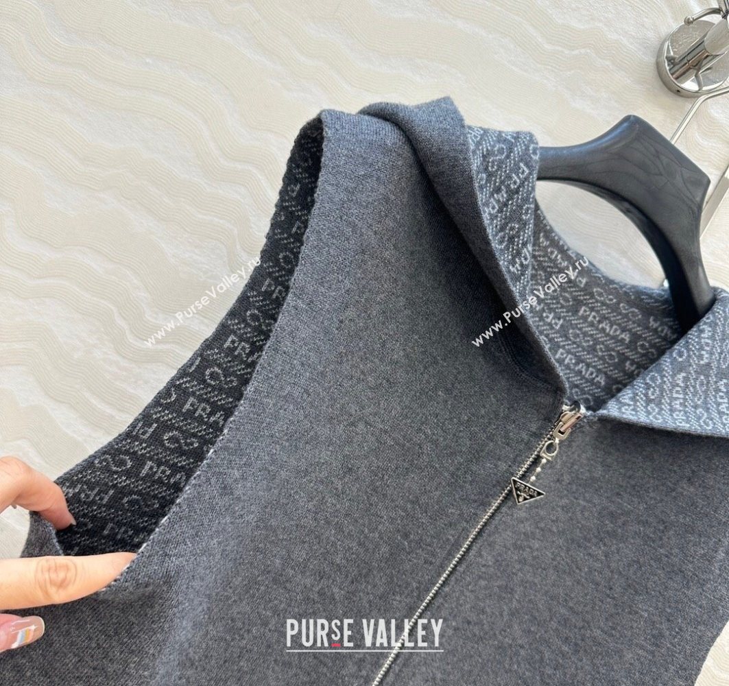 Prada Wool Reversible Vest Grey 2025 0728 (QI-250728001)