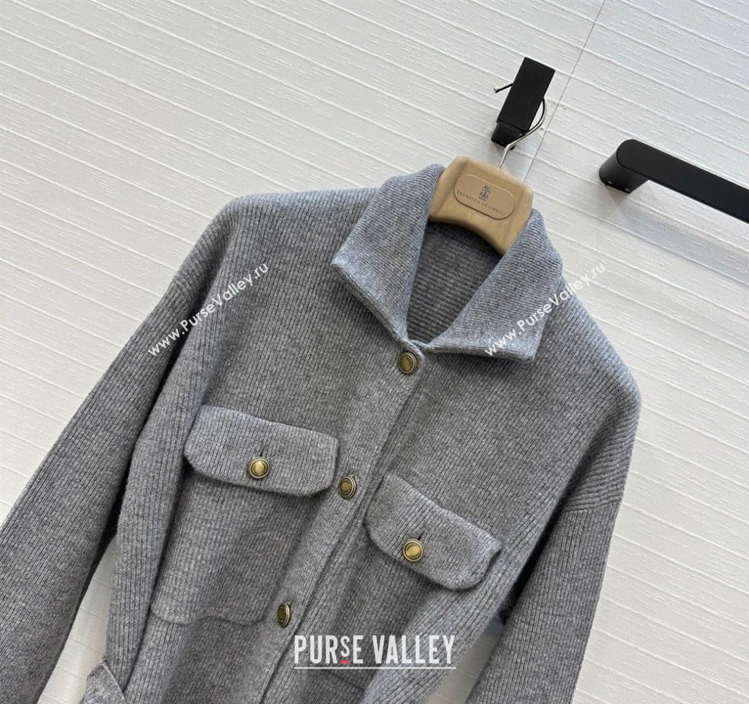 Brunello Cucinelli BC Cashmere Cardigan Grey 2025 0728 (QI-250728005)