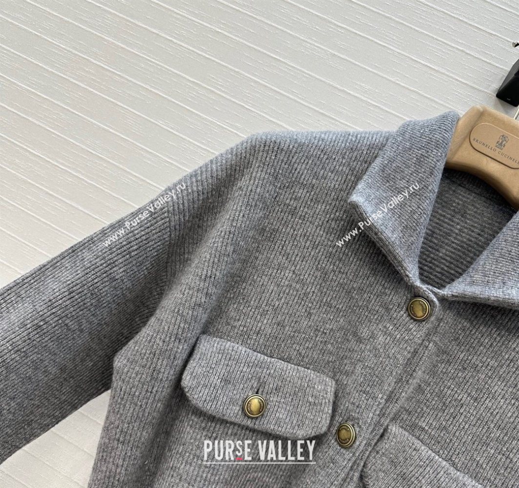 Brunello Cucinelli BC Cashmere Cardigan Grey 2025 0728 (QI-250728005)