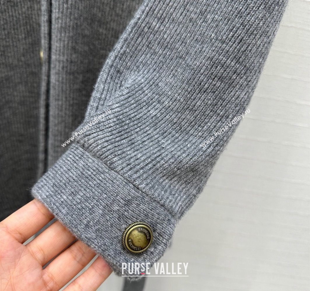 Brunello Cucinelli BC Cashmere Cardigan Grey 2025 0728 (QI-250728005)