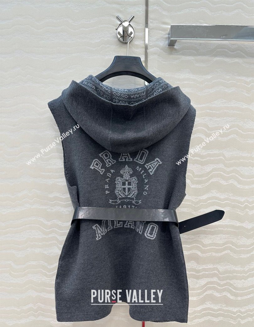 Prada Wool Reversible Vest Grey 2025 0728 (QI-250728001)