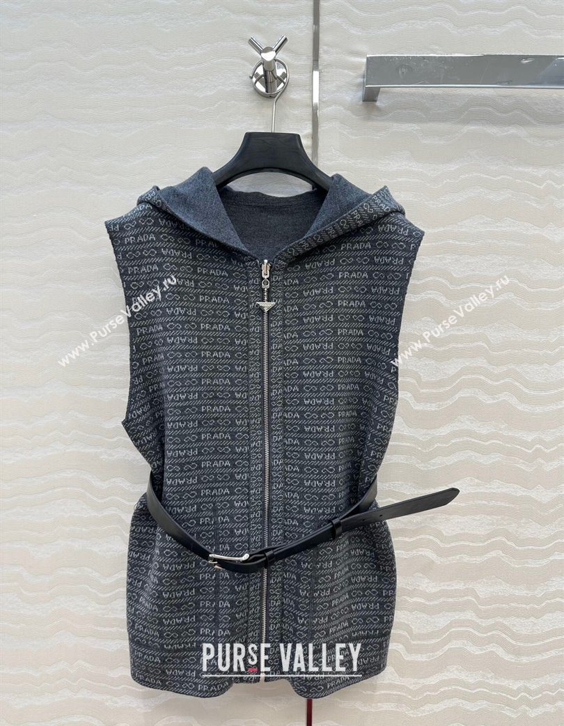 Prada Wool Reversible Vest Grey 2025 0728 (QI-250728001)