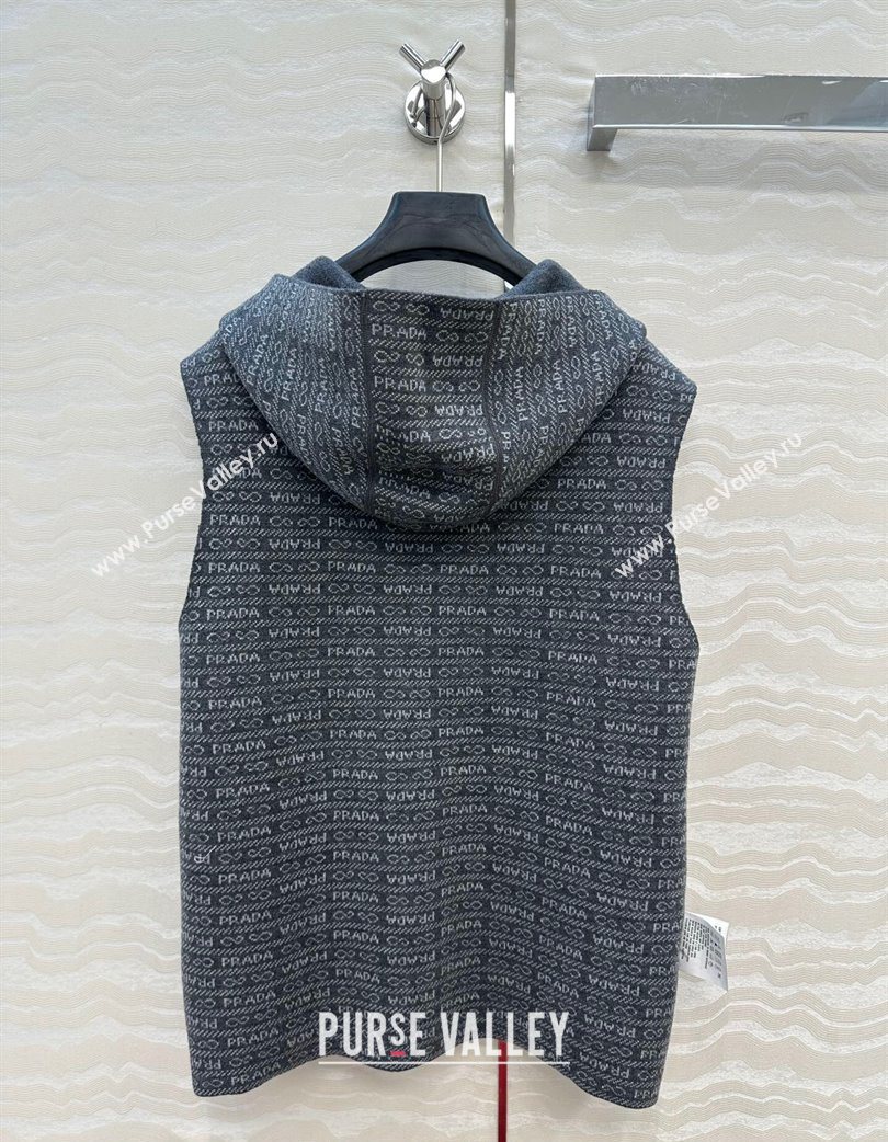Prada Wool Reversible Vest Grey 2025 0728 (QI-250728001)