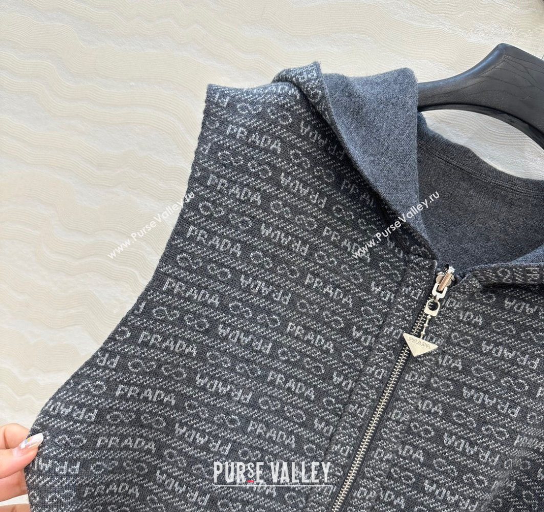 Prada Wool Reversible Vest Grey 2025 0728 (QI-250728001)