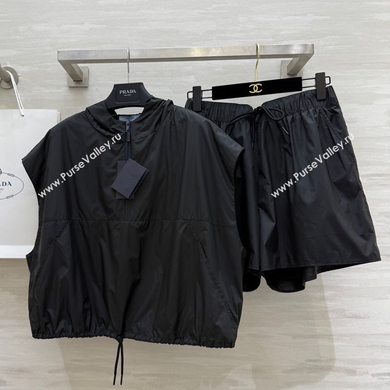 Prada Sun-proof Vest and Shorts Set Black 2025 0729 (QI-250729023)