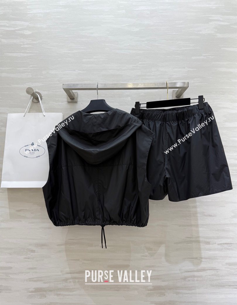 Prada Sun-proof Vest and Shorts Set Black 2025 0729 (QI-250729023)