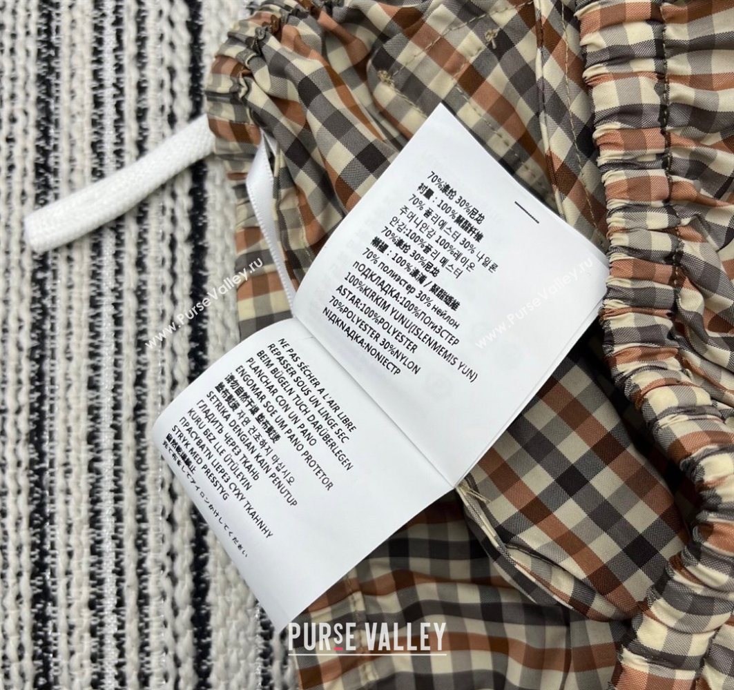 Miu Miu Plaid Shorts Beige/Multicolor 2025 0729 (QI-250729068)