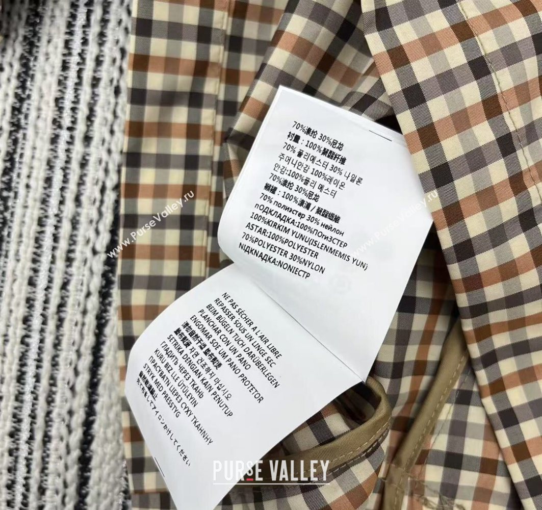 Miu Miu Plaid Coat Beige/Multicolor 2025 0729 (QI-250729067)