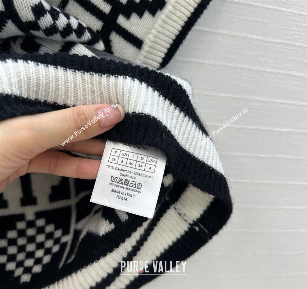 Dior Cashmere Vest Black/White 2025 0729 (QI-250729033)