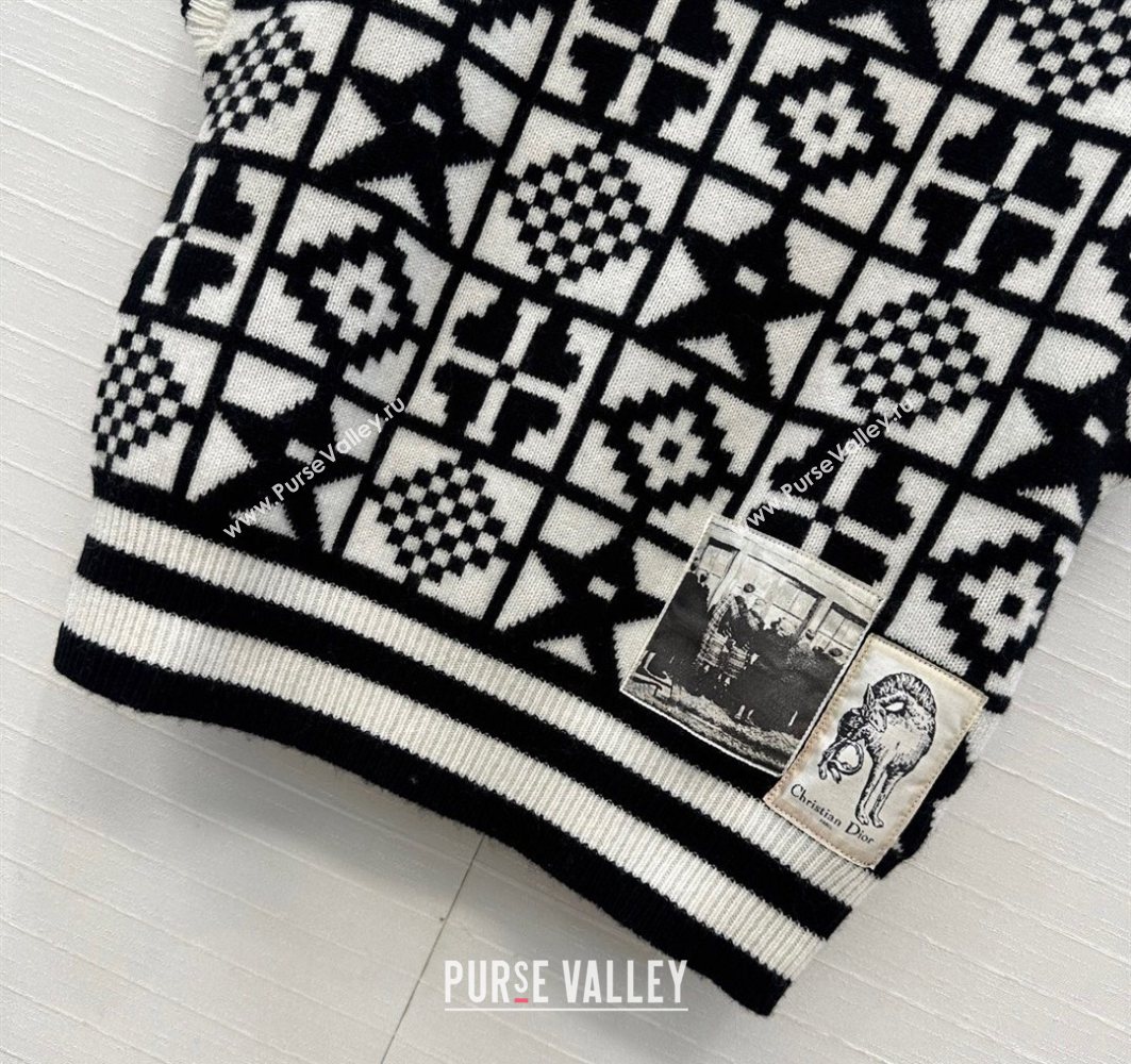 Dior Cashmere Vest Black/White 2025 0729 (QI-250729033)