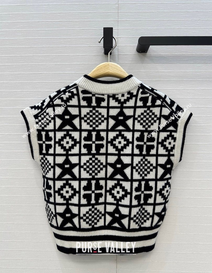 Dior Cashmere Vest Black/White 2025 0729 (QI-250729033)