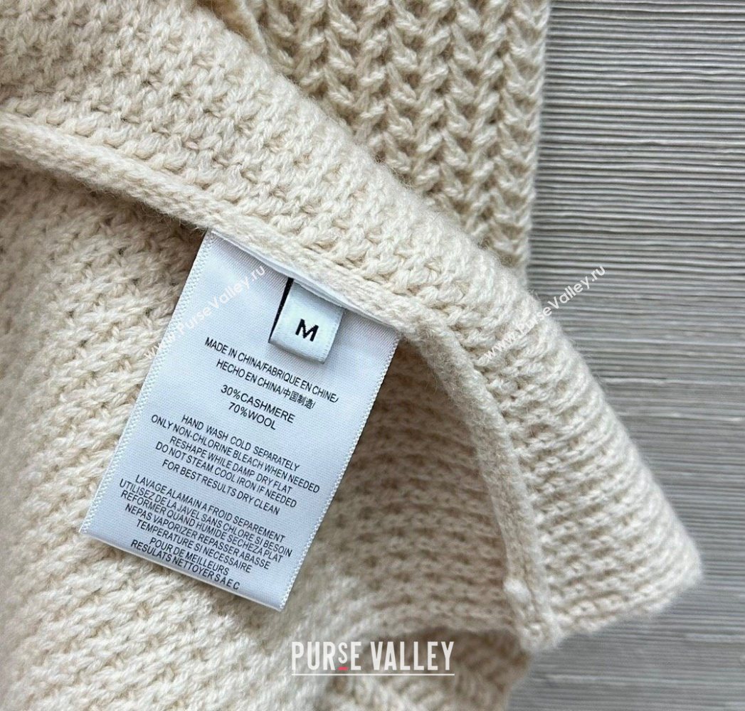 Loro Piana LP Wool Cashmere Cardigan Cream White 2025 0729 (QI-250729029)