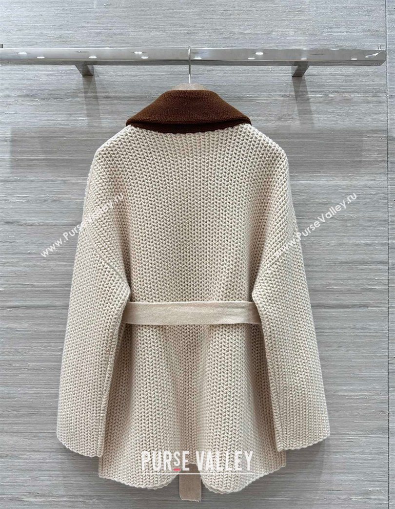 Loro Piana LP Wool Cashmere Cardigan Cream White 2025 0729 (QI-250729029)