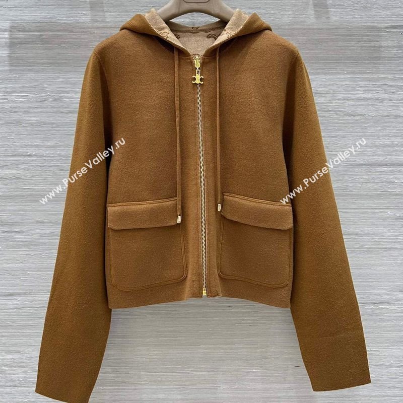 Celine Wool Cashmere Reversible Jacket Brown 2025 0729 (QI-250729031)