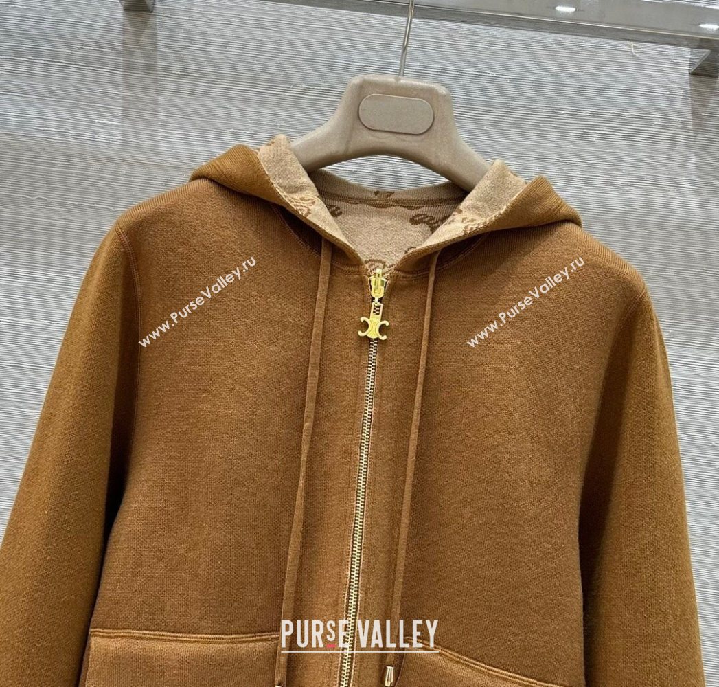 Celine Wool Cashmere Reversible Jacket Brown 2025 0729 (QI-250729031)