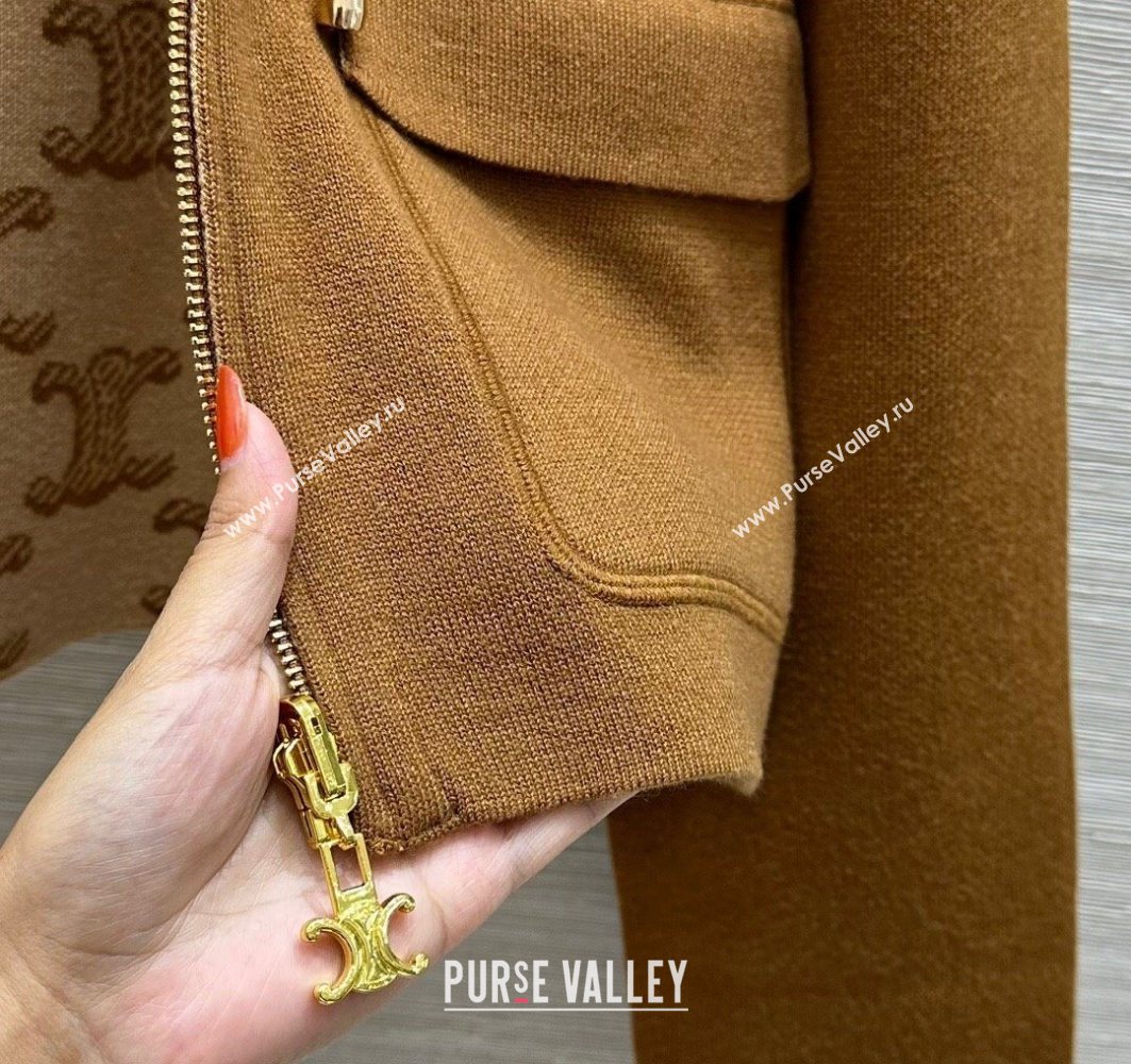 Celine Wool Cashmere Reversible Jacket Brown 2025 0729 (QI-250729031)