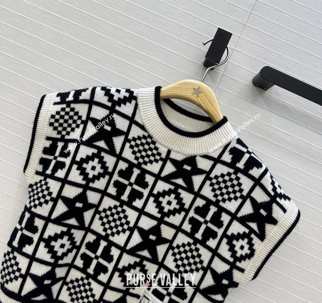 Dior Cashmere Vest Black/White 2025 0729 (QI-250729033)