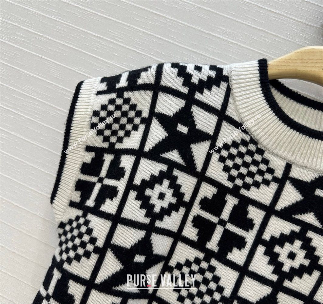 Dior Cashmere Vest Black/White 2025 0729 (QI-250729033)