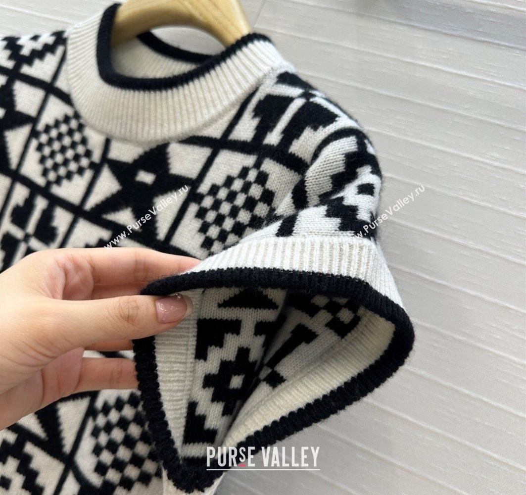 Dior Cashmere Vest Black/White 2025 0729 (QI-250729033)