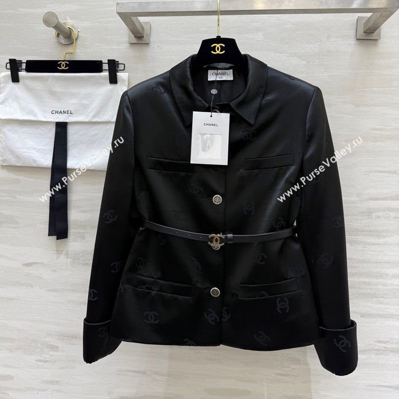 Chanel CC Allover Jacket Black 2025 0728 (QI-250728019)