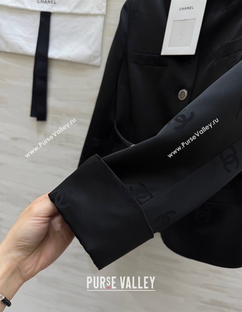 Chanel CC Allover Jacket Black 2025 0728 (QI-250728019)