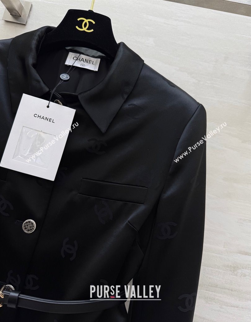 Chanel CC Allover Jacket Black 2025 0728 (QI-250728019)