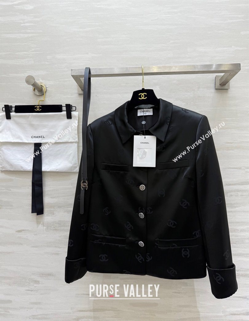 Chanel CC Allover Jacket Black 2025 0728 (QI-250728019)