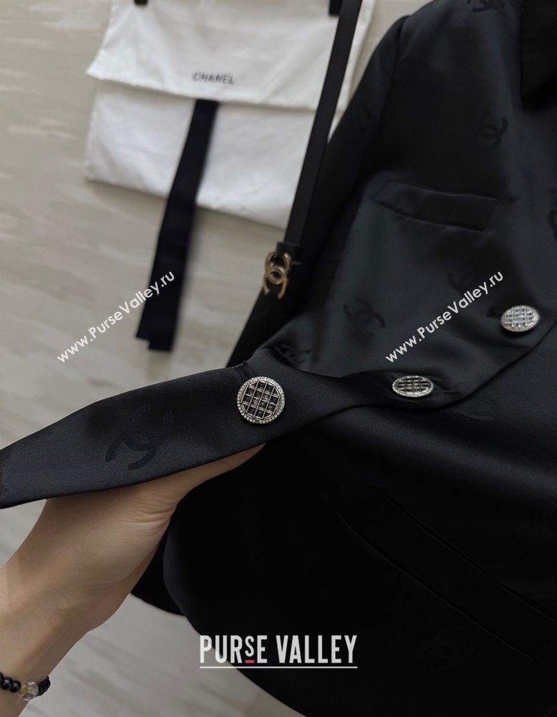 Chanel CC Allover Jacket Black 2025 0728 (QI-250728019)