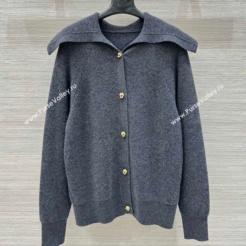 Bottega Veneta Cashmere Cardigan Dark Grey 2025 0728 (QI-250728016)