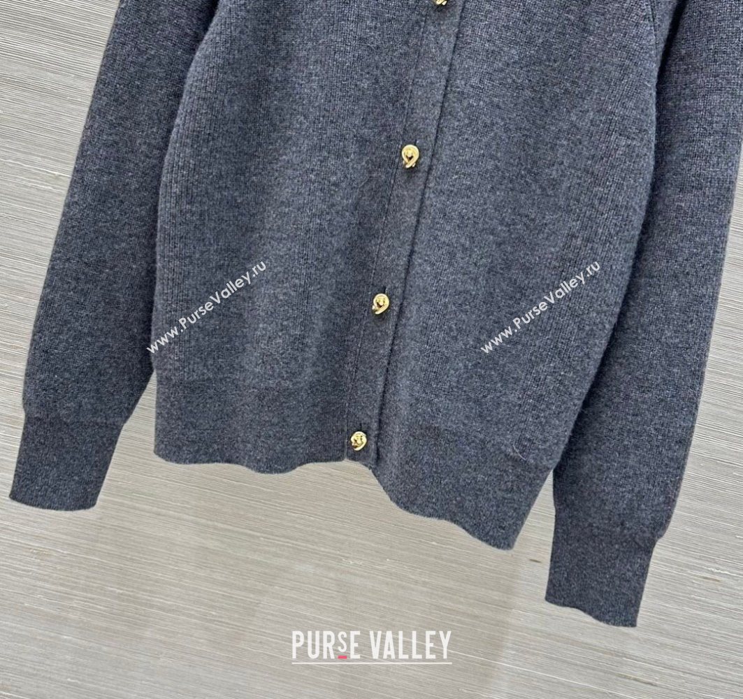 Bottega Veneta Cashmere Cardigan Dark Grey 2025 0728 (QI-250728016)