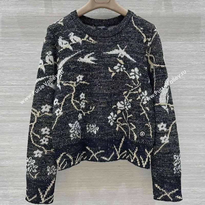Chanel Embroidered Sweater Black 2025 0728 (QI-250728018)