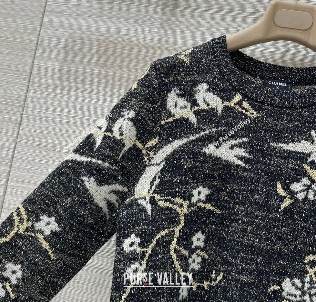 Chanel Embroidered Sweater Black 2025 0728 (QI-250728018)
