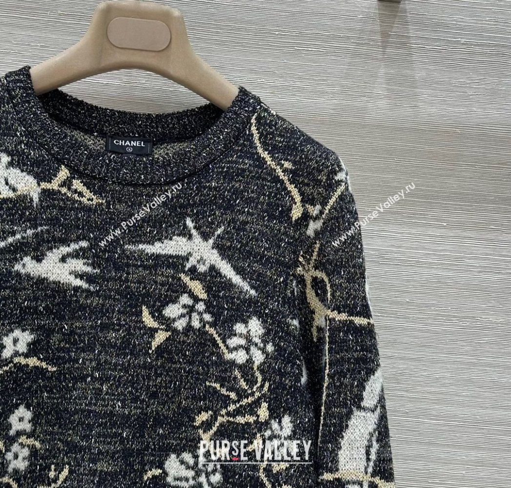 Chanel Embroidered Sweater Black 2025 0728 (QI-250728018)