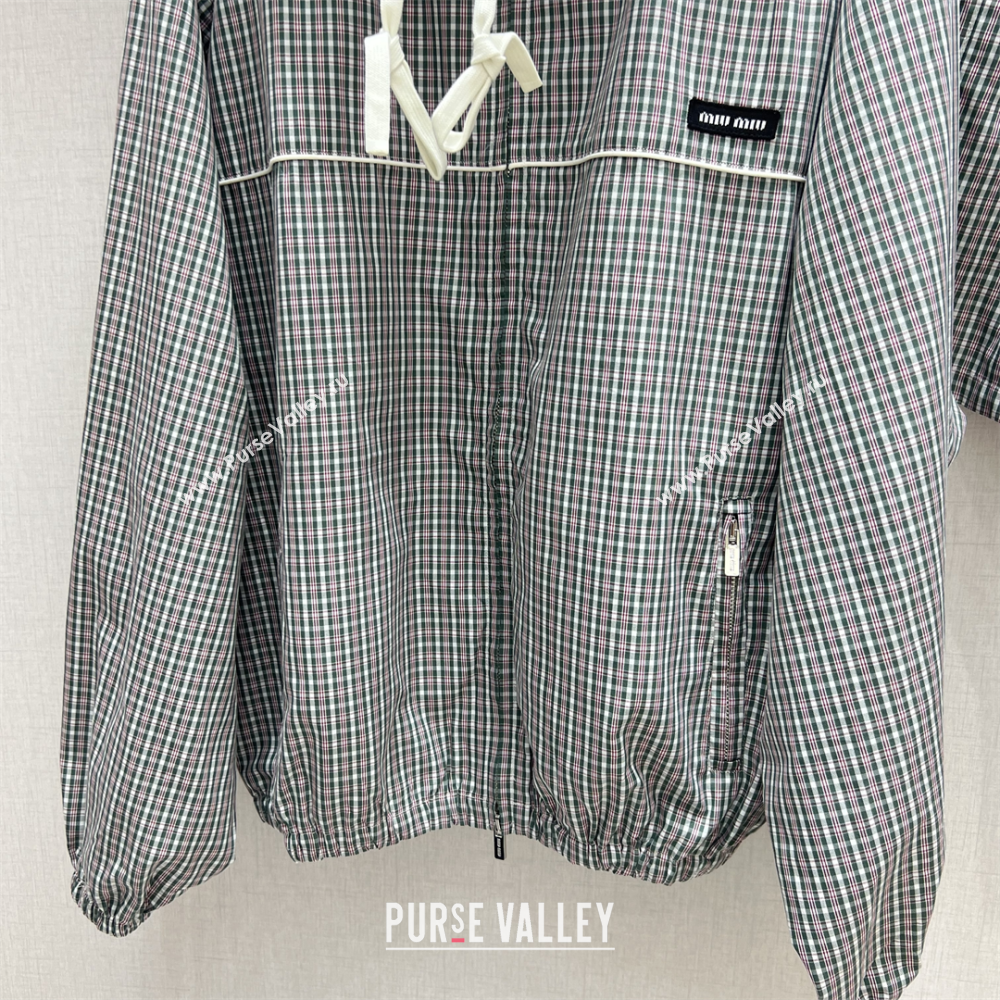 Miu Miu Plaid Jacket and Shorts Grey/Multicolor 2025 0814 (QI-250814001)