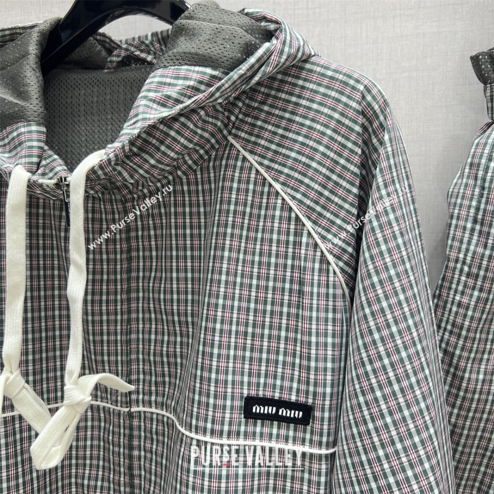 Miu Miu Plaid Jacket and Shorts Grey/Multicolor 2025 0814 (QI-250814001)