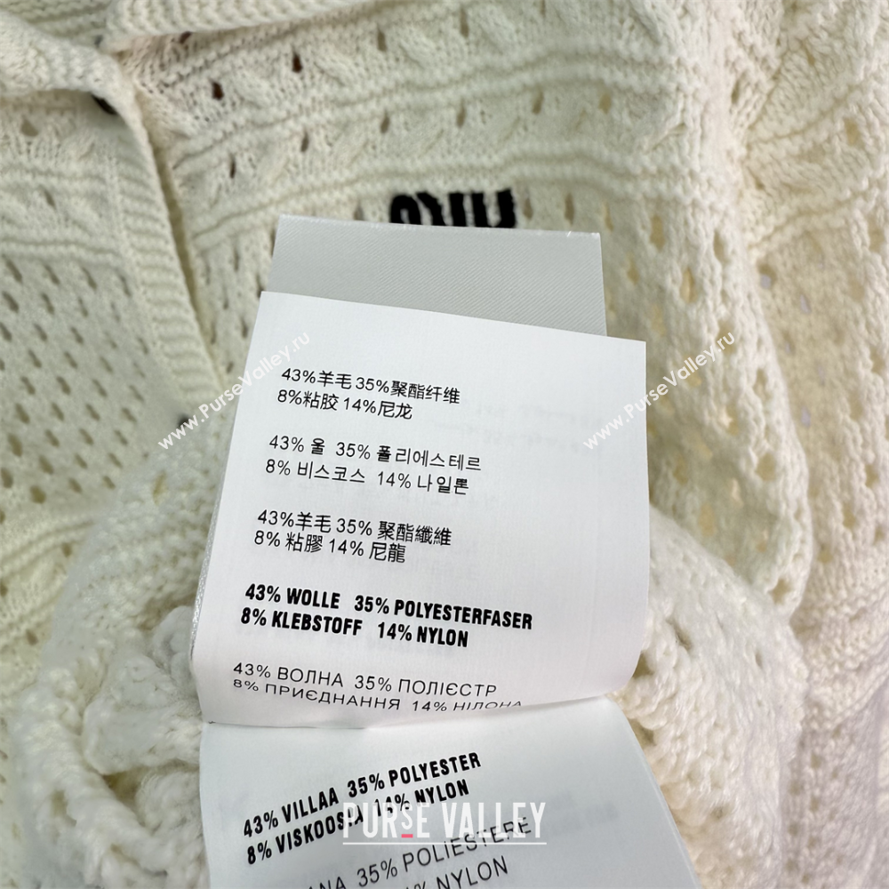 Miu Miu Crochet Cardigan White 2025 0814 (QI-250814008)