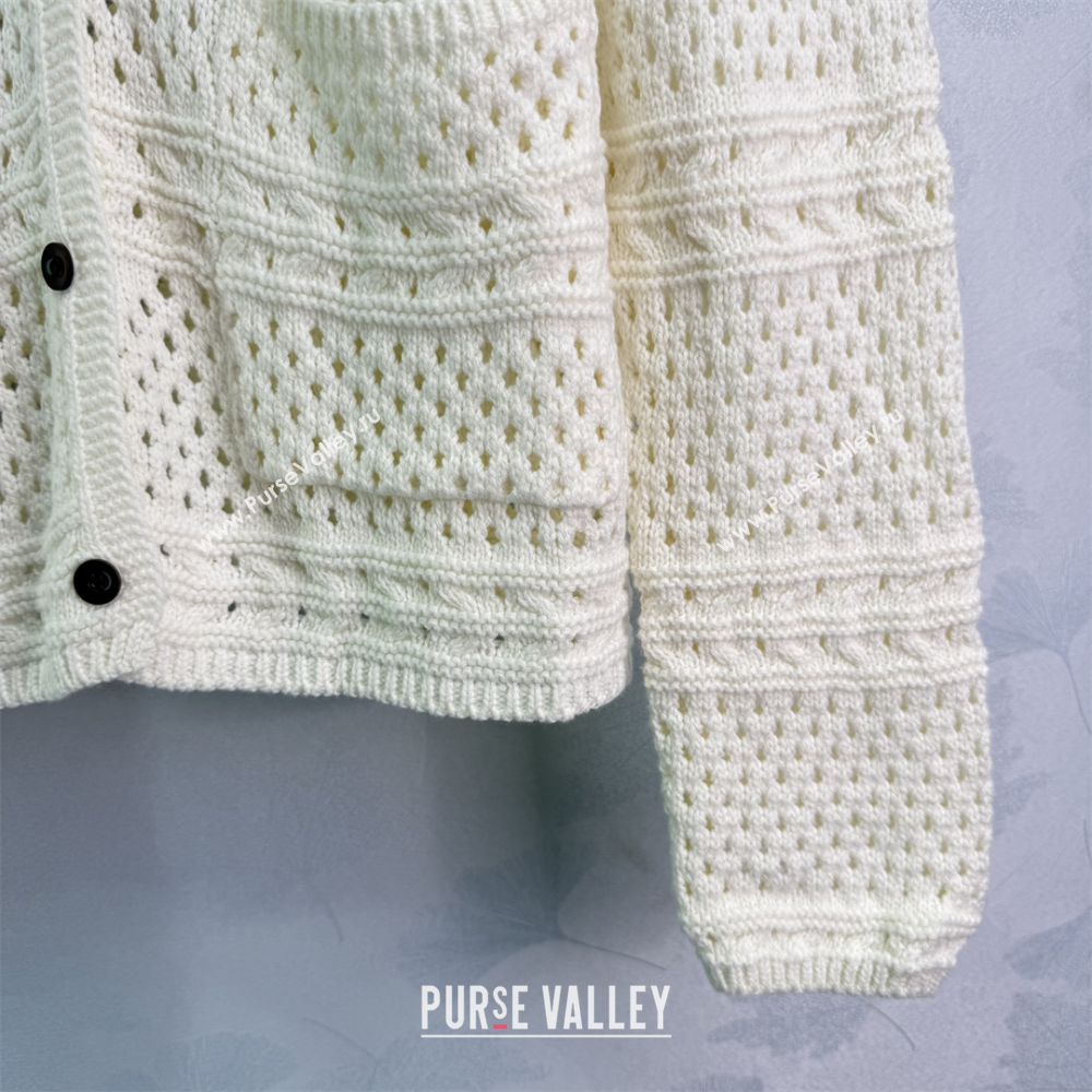 Miu Miu Crochet Cardigan White 2025 0814 (QI-250814008)