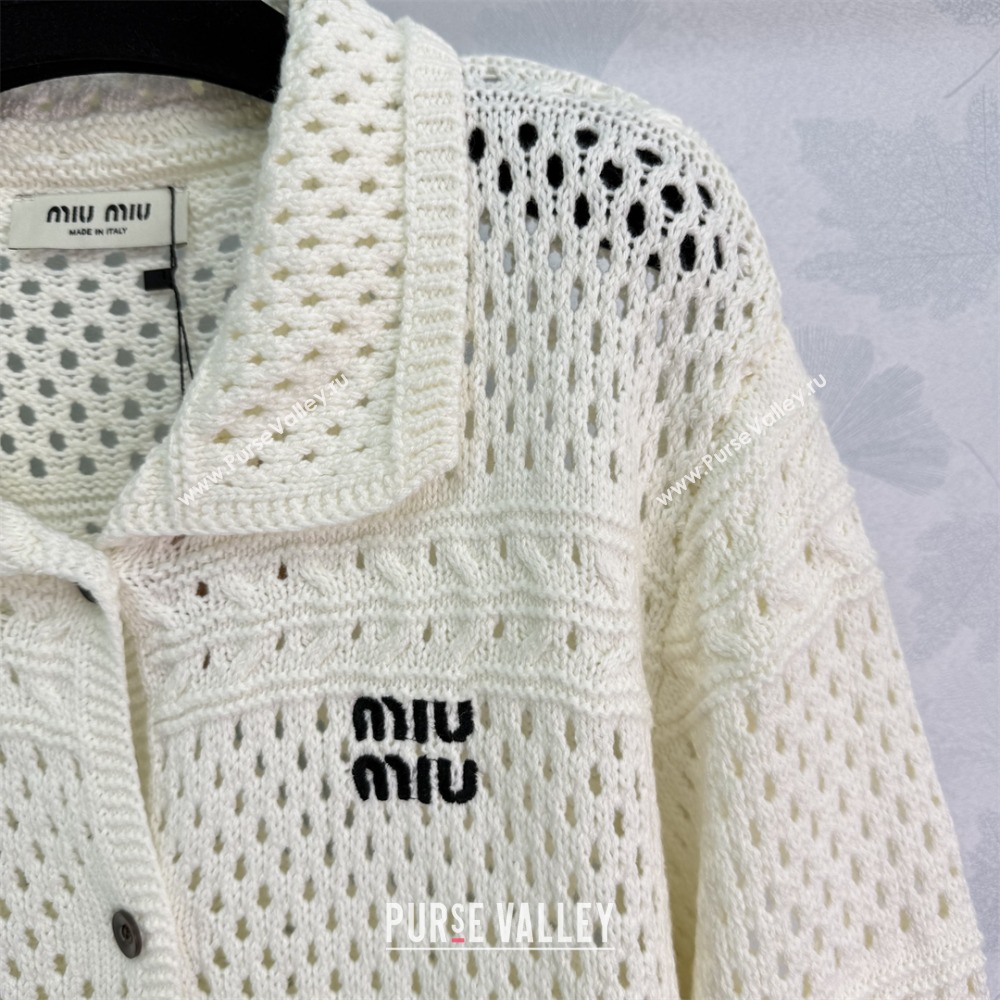 Miu Miu Crochet Cardigan White 2025 0814 (QI-250814008)