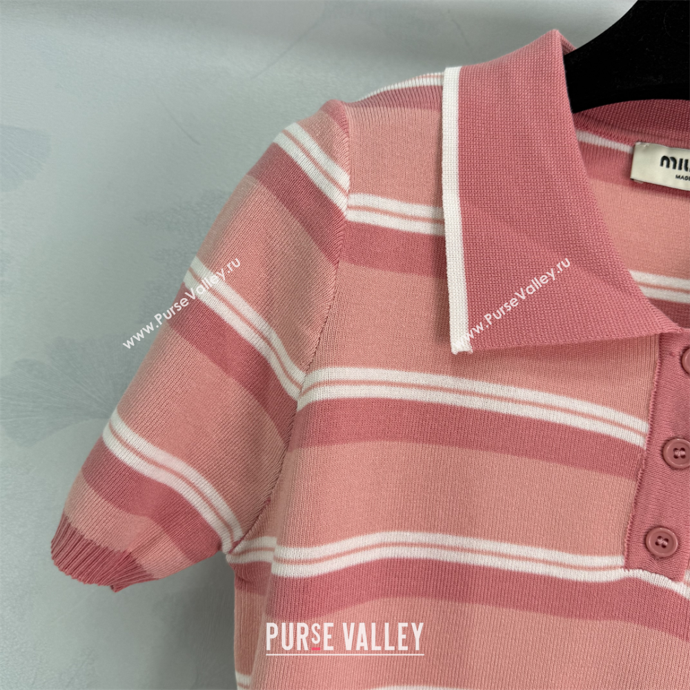 Miu Miu Striped Tops Pink 2025 0814 (QI-250814011)