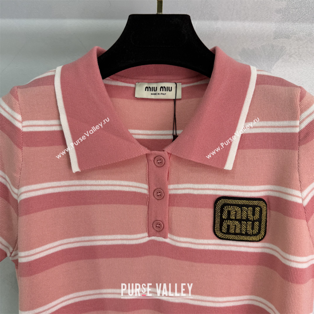 Miu Miu Striped Tops Pink 2025 0814 (QI-250814011)
