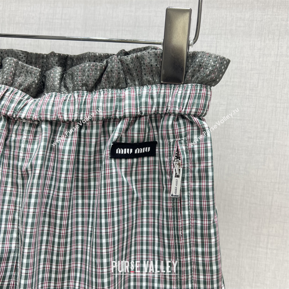 Miu Miu Plaid Jacket and Shorts Grey/Multicolor 2025 0814 (QI-250814001)